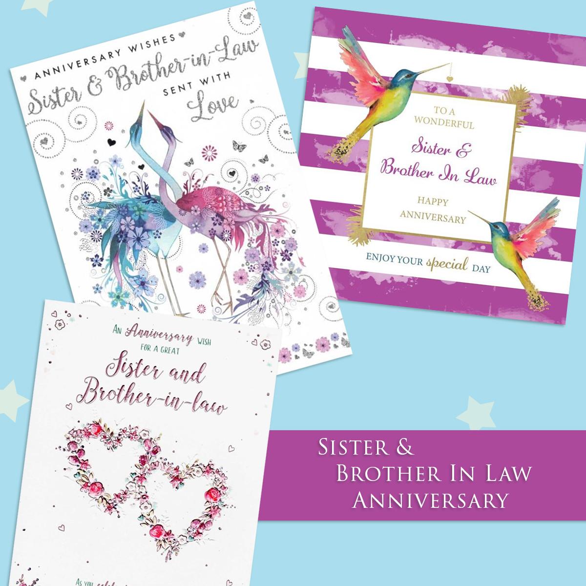 Jubiläumskarte Für Schwester & Schwager - 22,9 X 15,2 Cm, Hochwertige Grußkarte Mit Umschlag