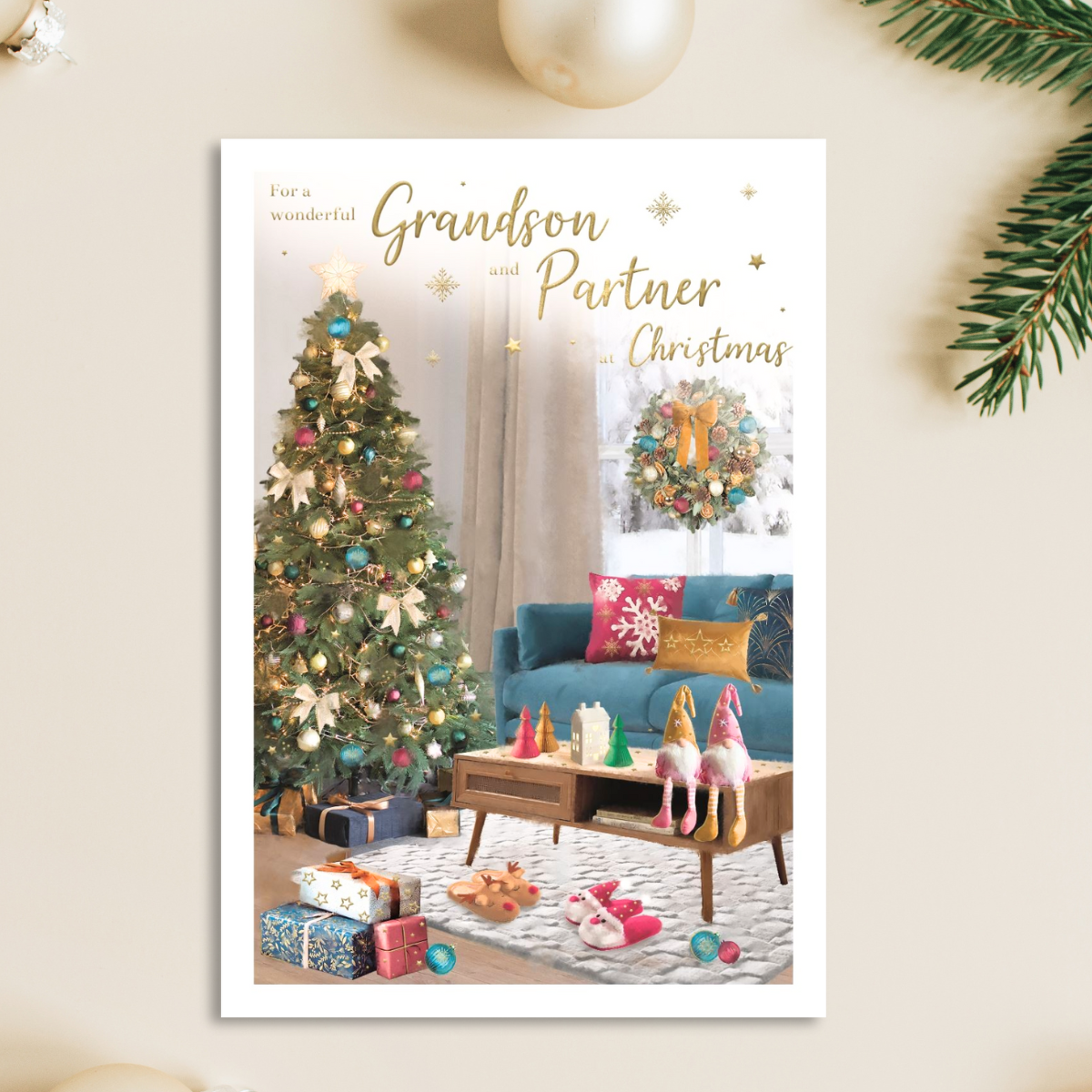 Grandson & Partner Christmas Card - Essence