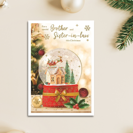 Brother & Sister-In-Law Christmas Card - Essence Snowglobe