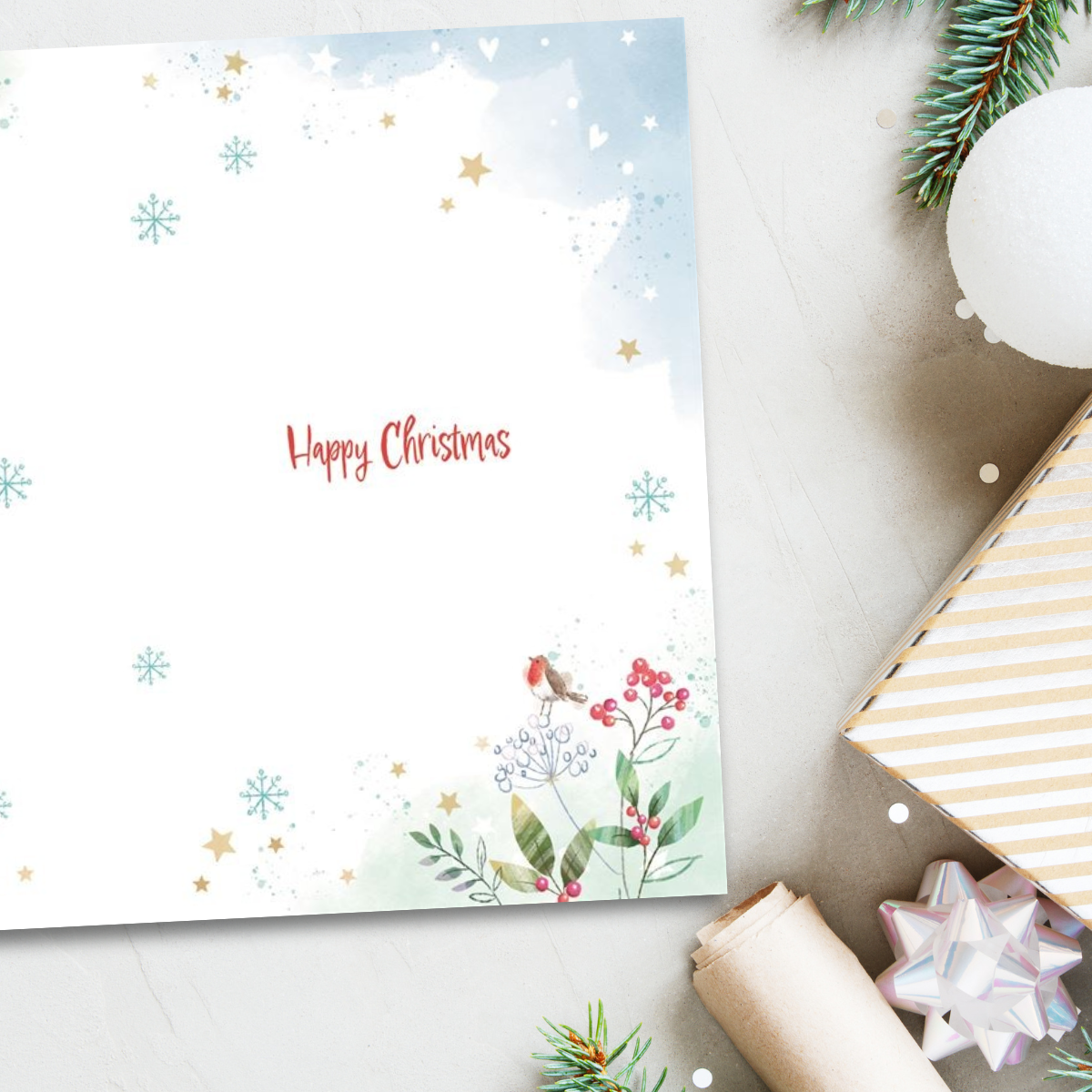 Friends Christmas Card - Awash With Colour