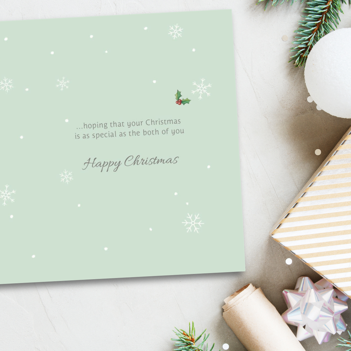 Special Couple Christmas Card - Puppies & Gift