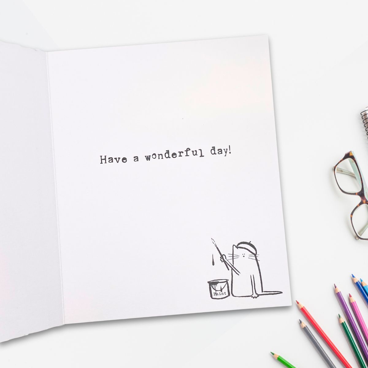 Doodle Birthday Card - Cat Artist