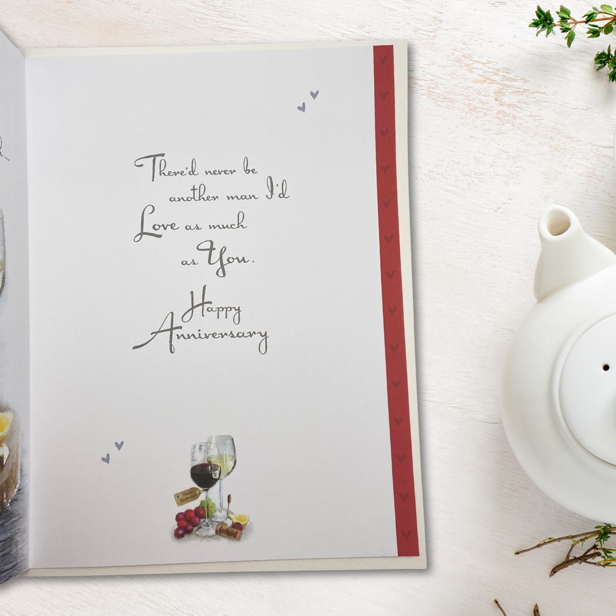 Husband Anniversary Card - Large Velvet With Ribbon