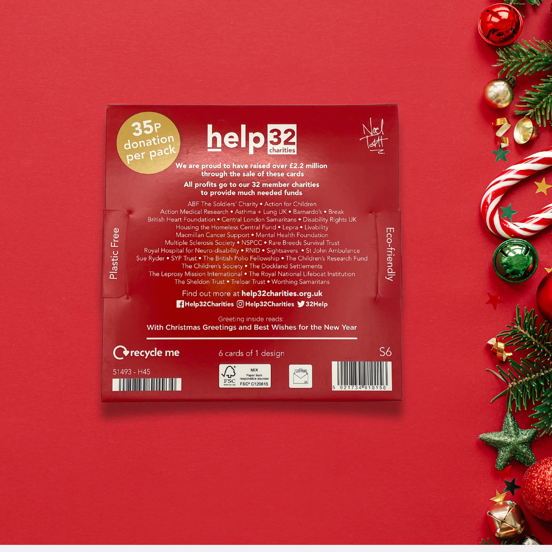 Charity Christmas Cards - 6 x Sparkling Christmas