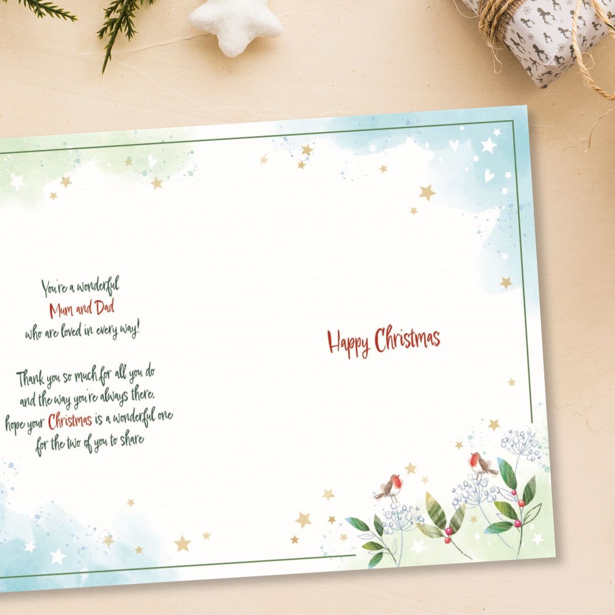 Mum & Dad Christmas Card - Awash With Colour