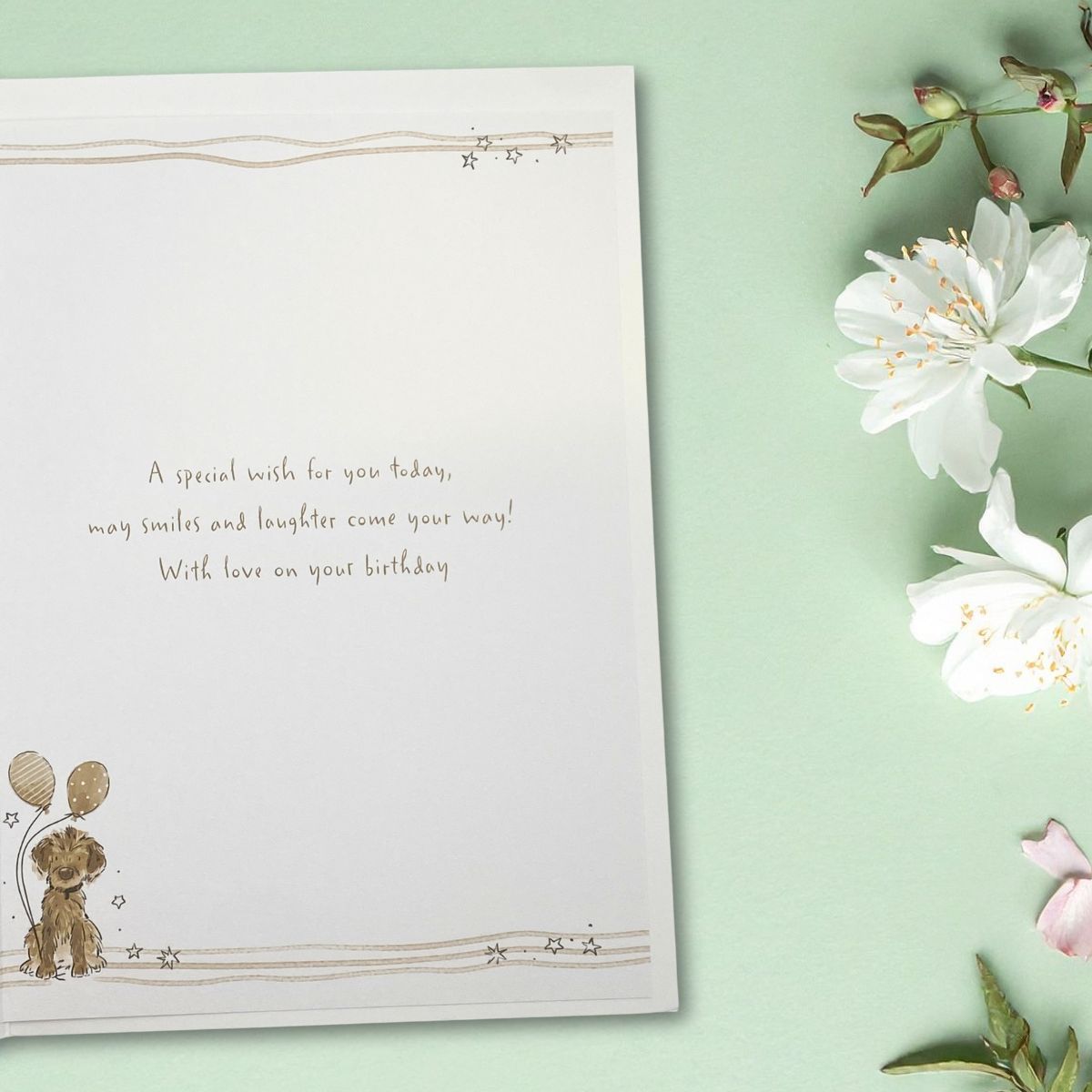 Granddaughter Birthday Card - Brush & Whiskers Dog