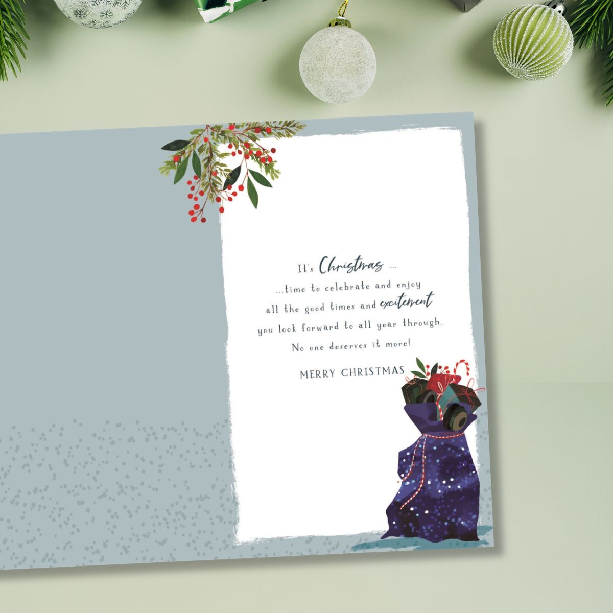 Great Grandson Christmas Card - Skylight Football Sack