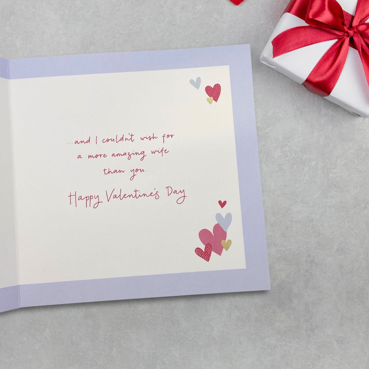 Wife Valentine's Day Large Card - Cut-Out Hearts