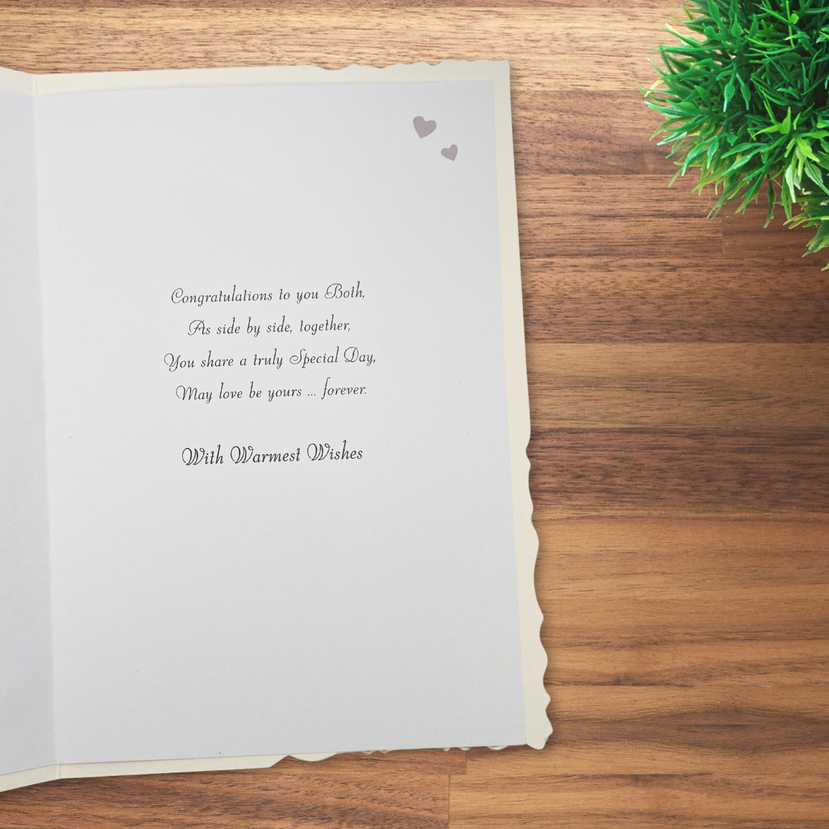 Wedding Blessing Card - Velvet Floral Cake & Flutes