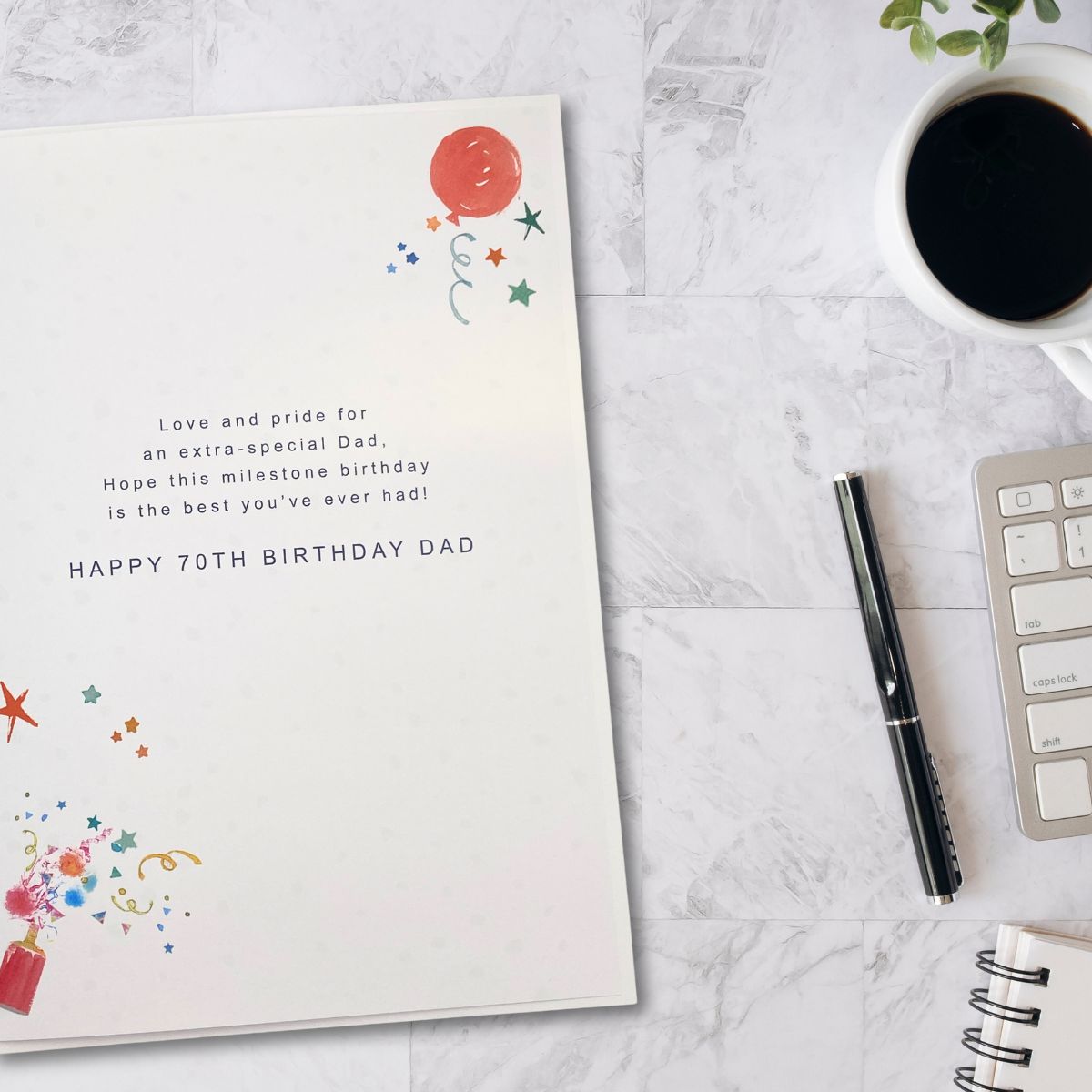 Dad 70th Birthday Card - Gifts & Balloons