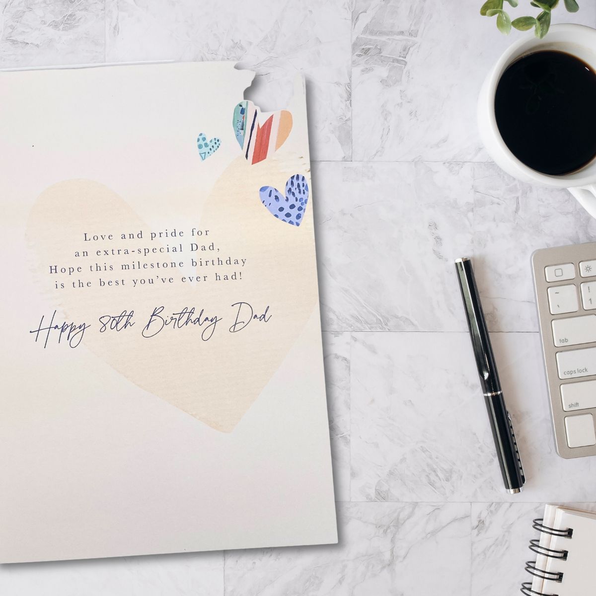 Dad 80th Birthday Card - Lumino Balloons