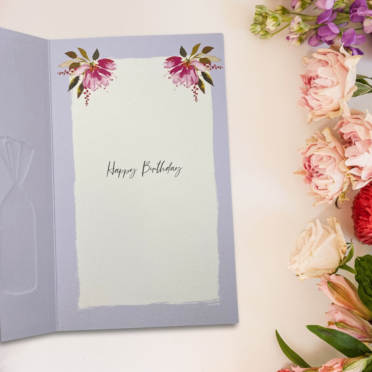 Skylight Birthday Card - Floral Bottles