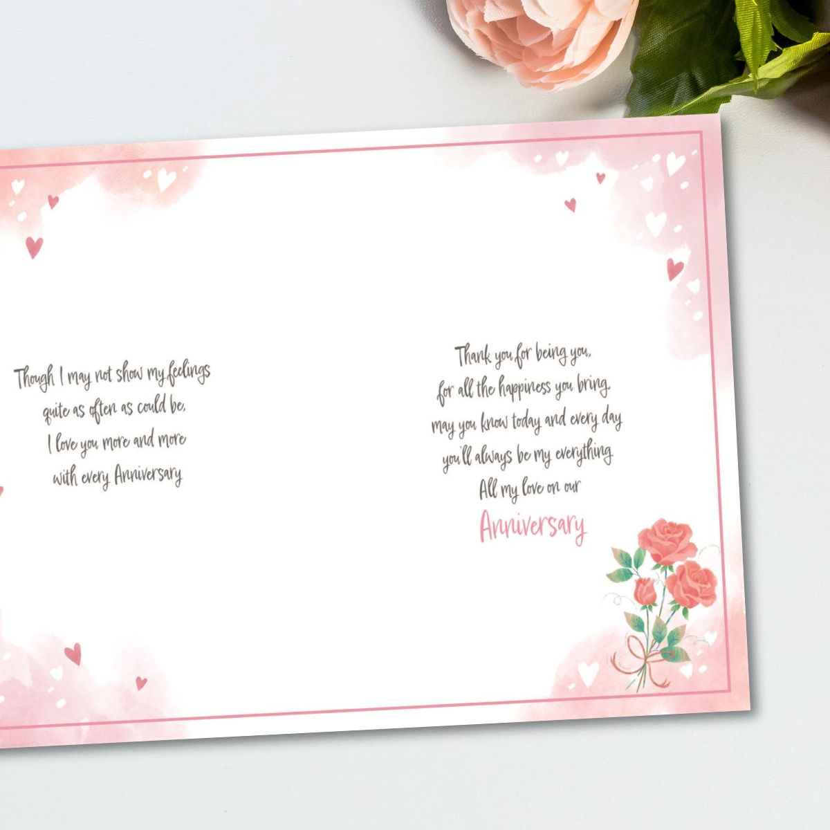 Wife Anniversary Card - Awash With Colour Roses