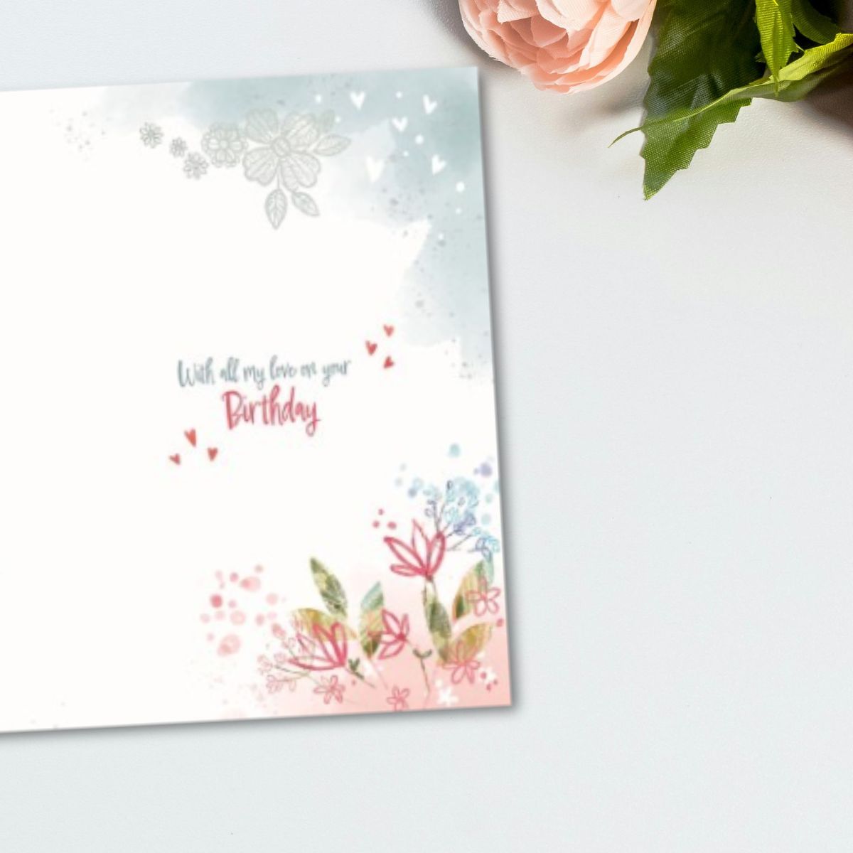 Fiancee Birthday Card - Awash With Colour