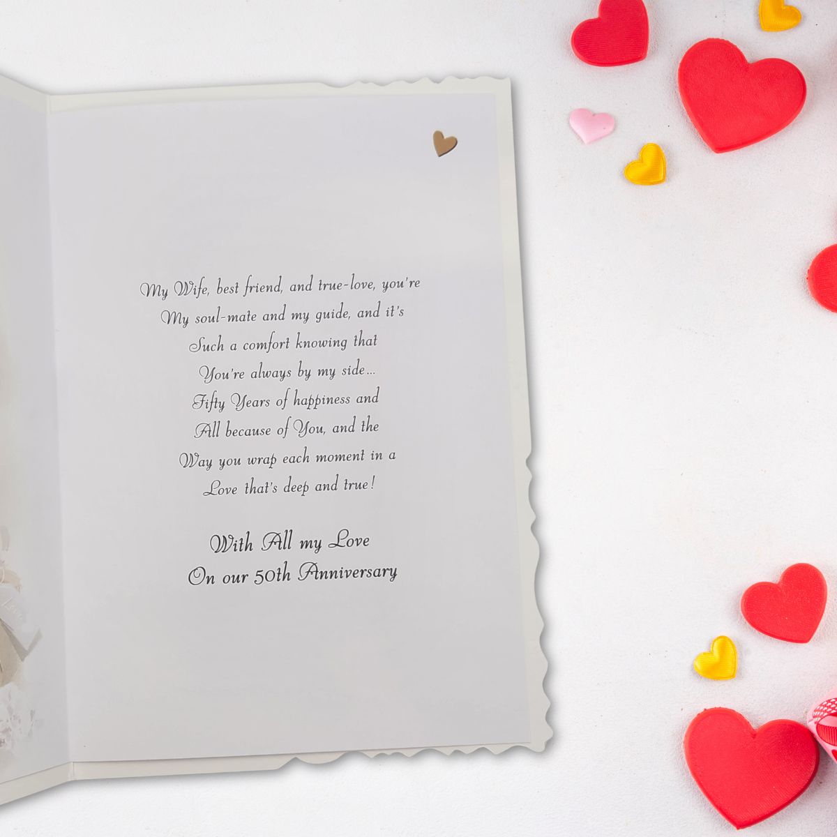 Wife Golden Wedding Anniversary Card - 50th Velvet Gallery