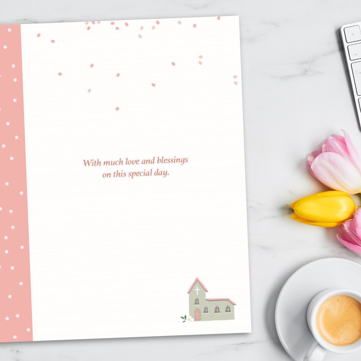 Christening Card - Christened In 2025 Pink