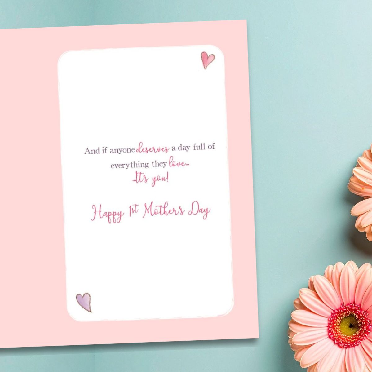 1st Mother's Day Card - Barley Bear & Heart