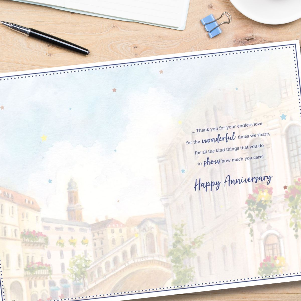 Husband Anniversary Card - Venice Scene