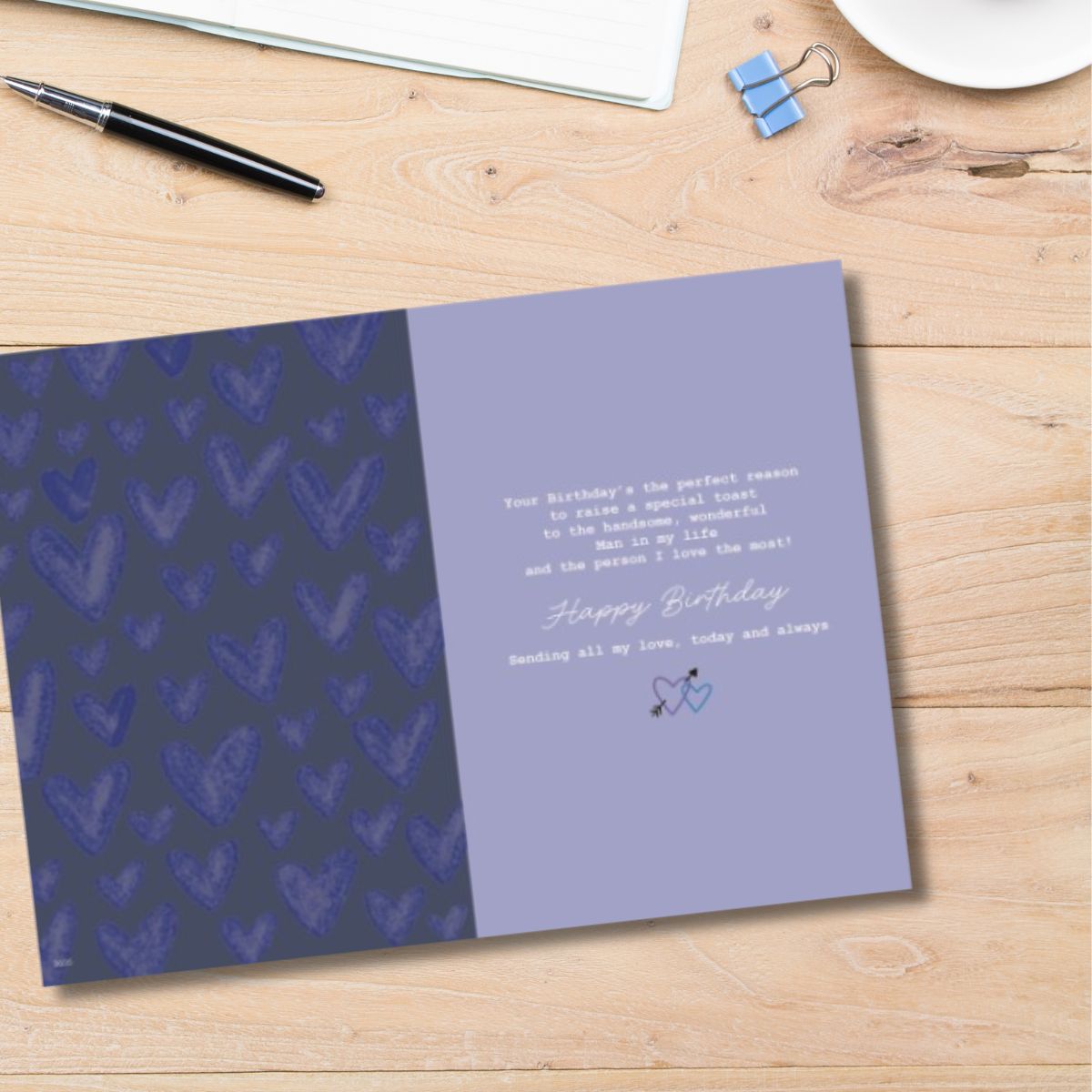 Man In My Life Birthday Card - Hearts