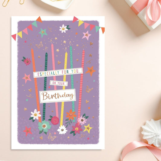 Pavillion Birthday Card - Candles & Stars