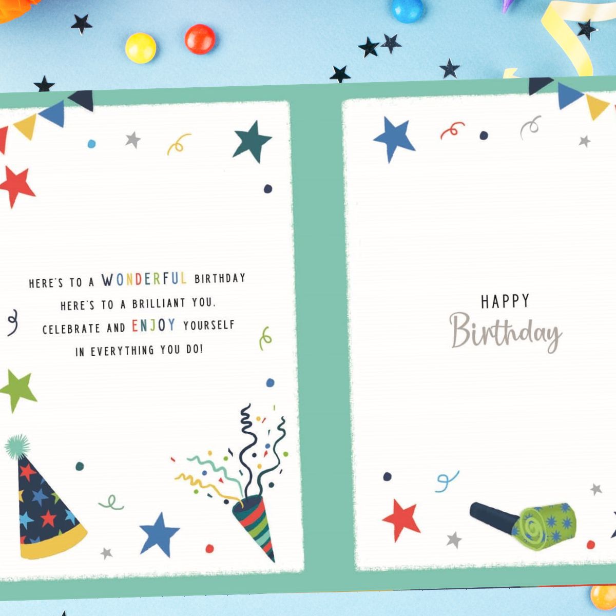 Pavillion Birthday Card - Party Hats
