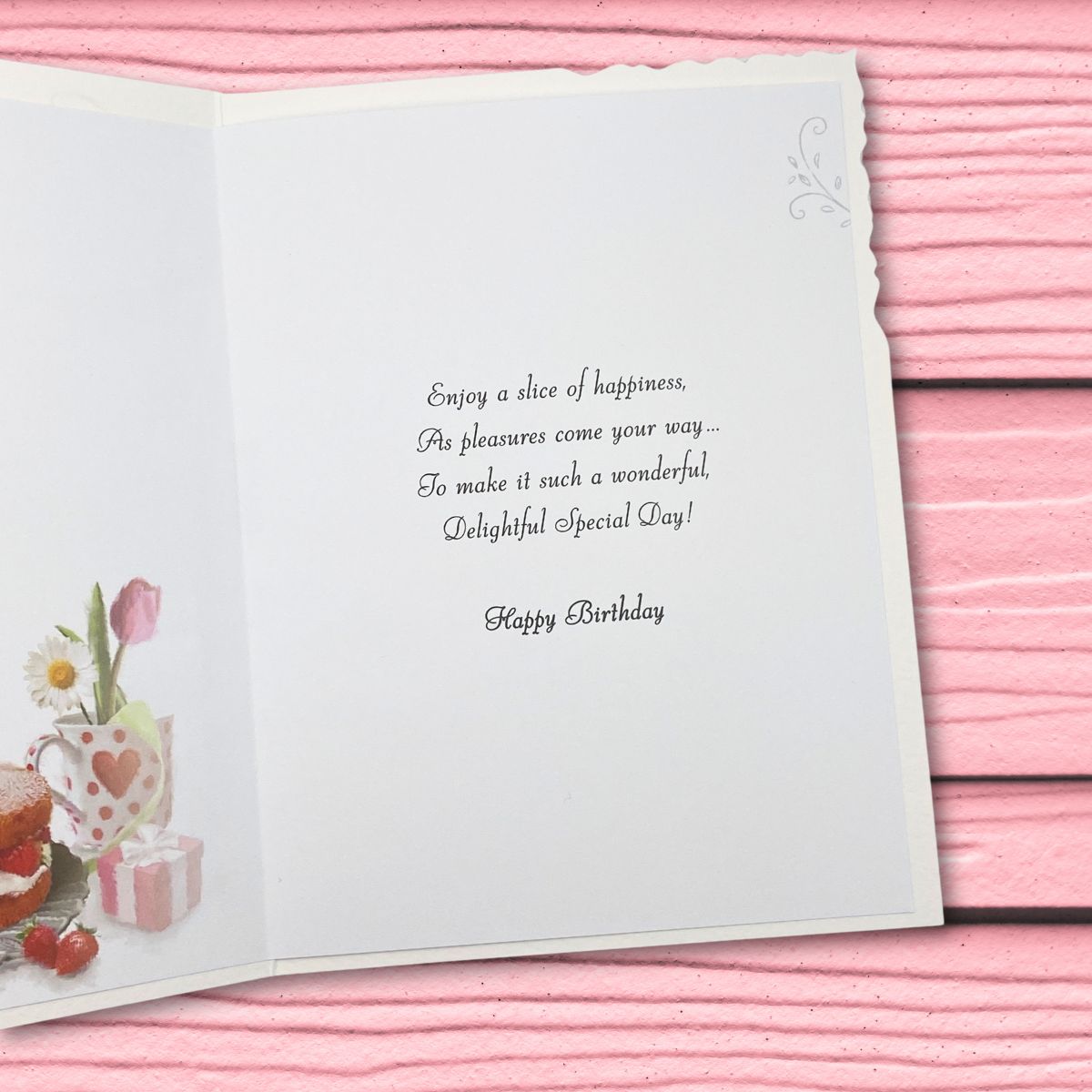 Velvet Birthday Card - Tea & Cake