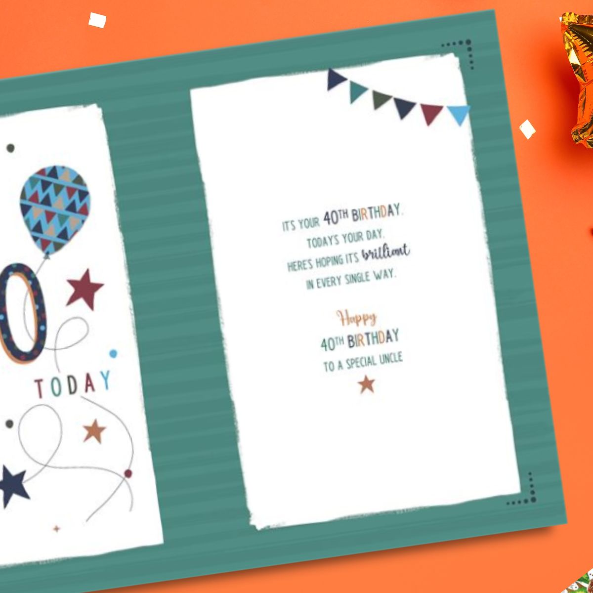 Uncle 40th Birthday Card - Pavillion Balloons