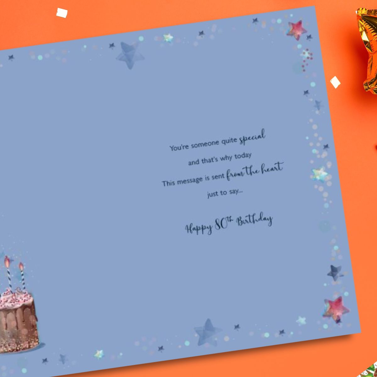 Friend 80th Birthday Card - Wine & Cake