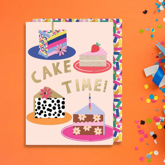 Wild Flower Birthday Card - Cake Time