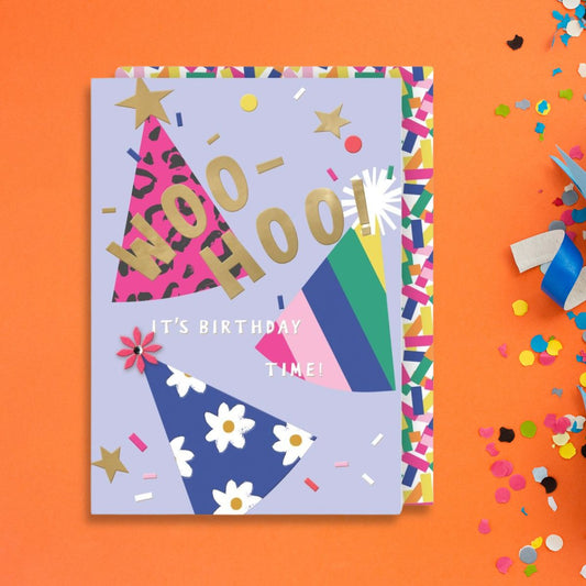 Wild Flower Birthday Card - Woo Hoo!