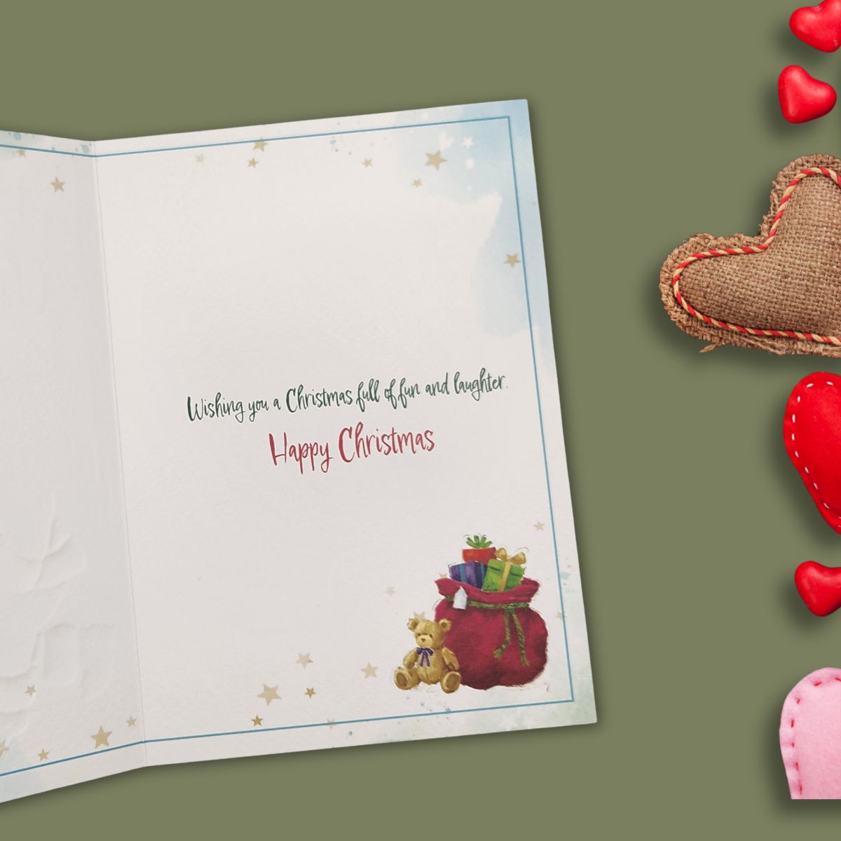 Open Christmas Card - Awash With Colour Santa