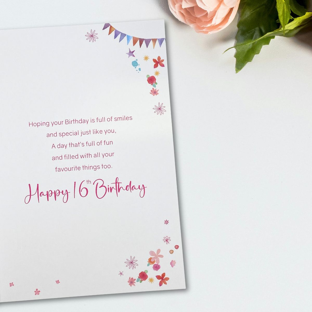 16th Birthday Card - Carnival Gifts Pink