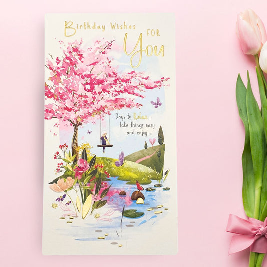 Day Dreams Birthday Card - Cherry Blossom Relax & Enjoy