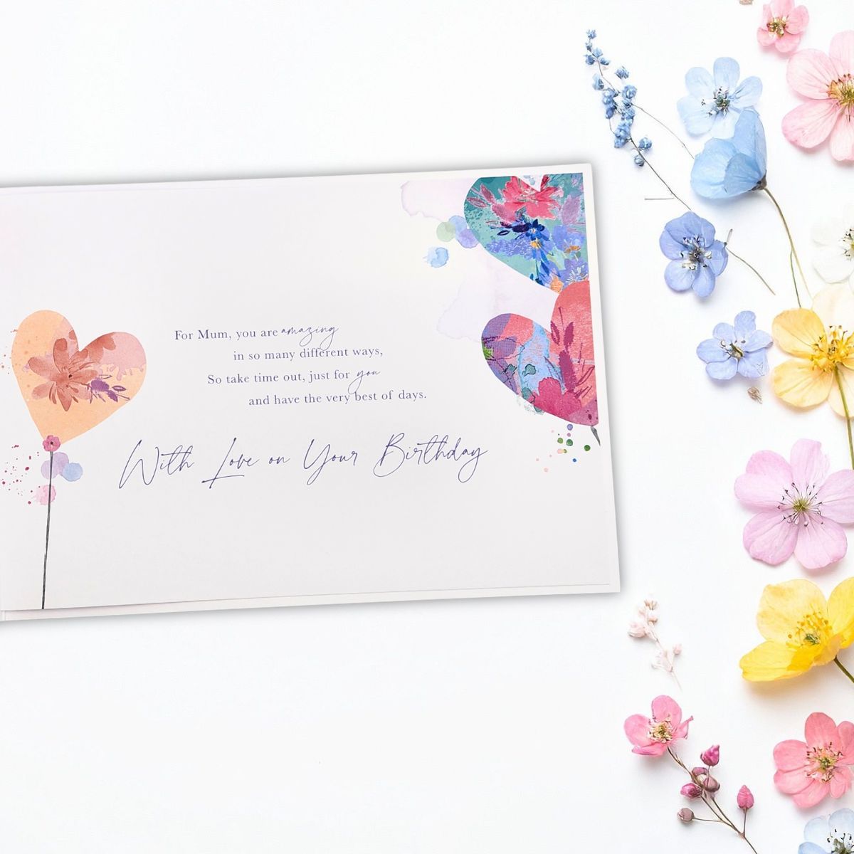 Mum Birthday Card - Landscape Balloons