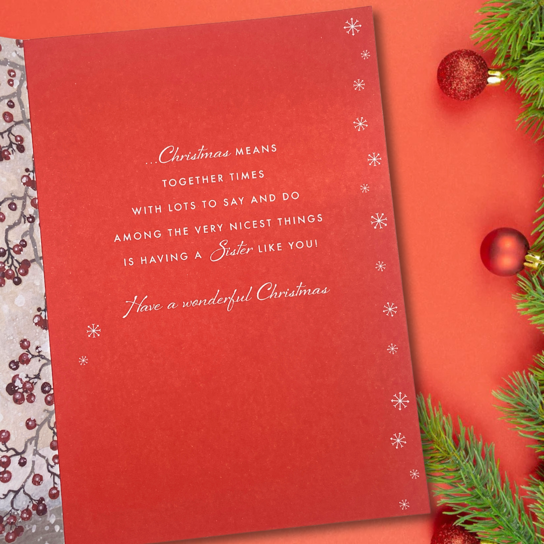 Sister Christmas Card - Pizazz Robin