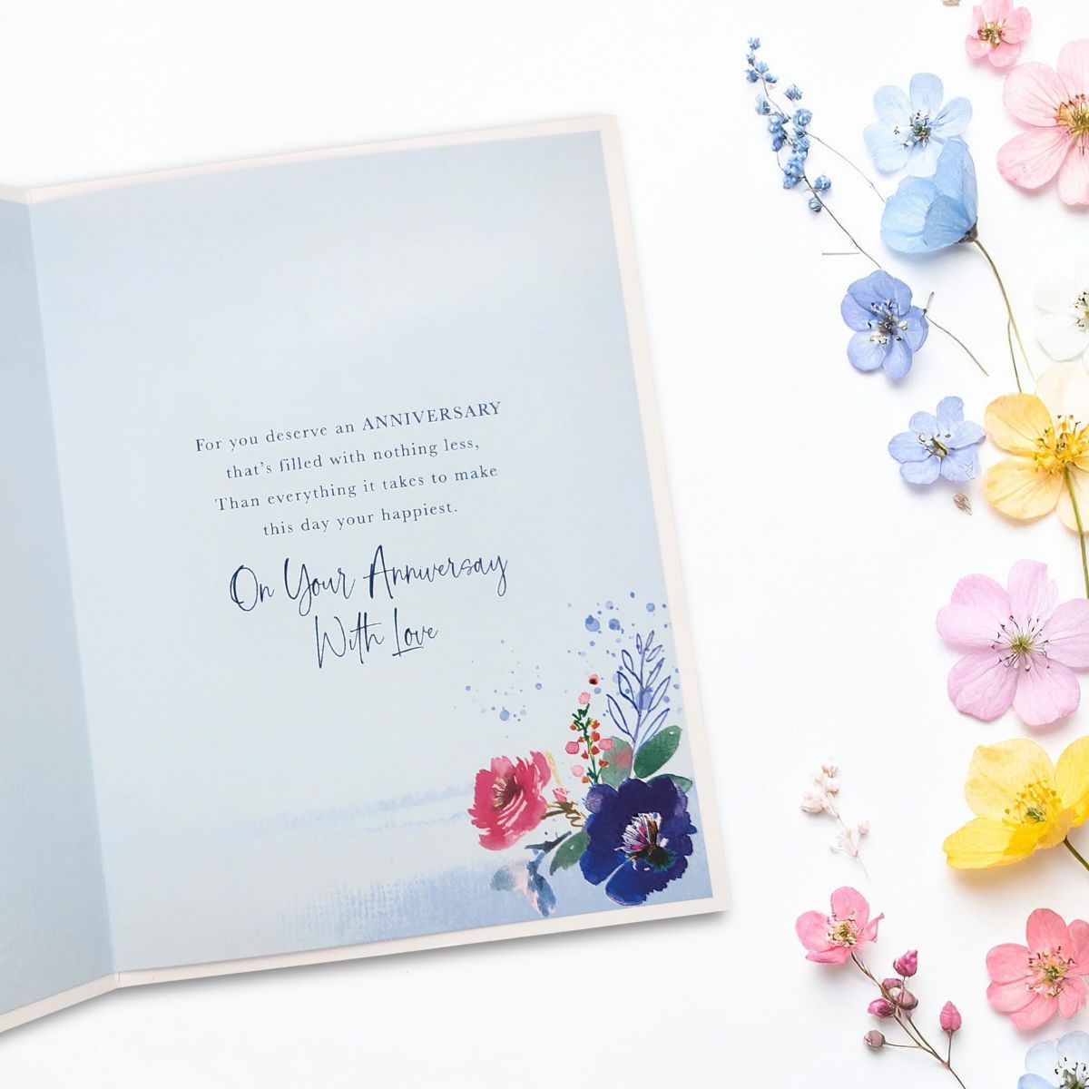 Brother & Sister-In-Law Wedding Anniversary Card - Butterflies & Bubbly