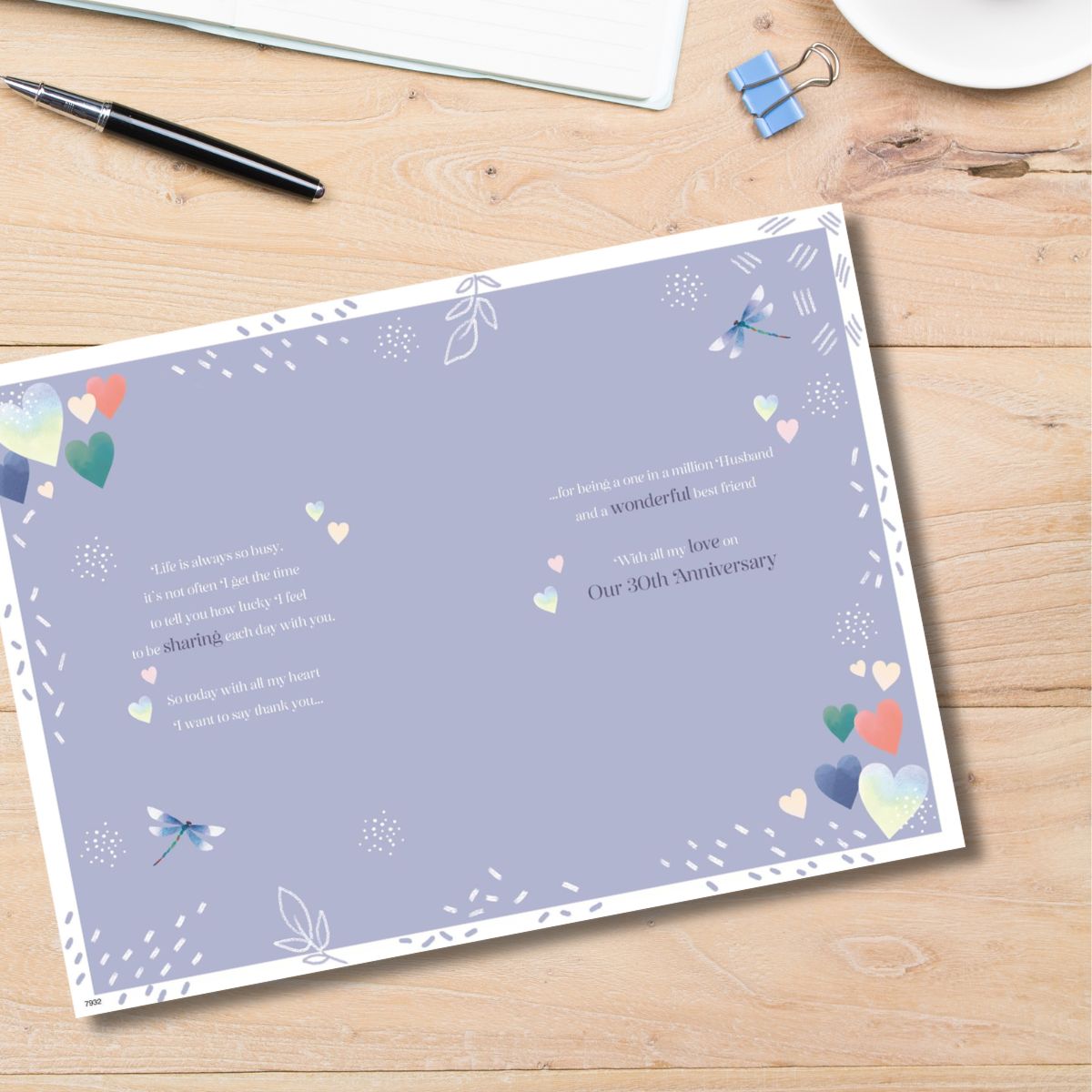 Husband Wedding Pearl Anniversary Card - 30 Wonderful Years Together