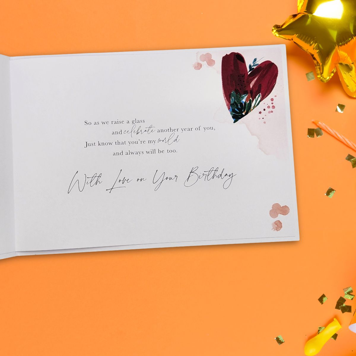 Husband Birthday Card - Landscape Floral Hearts