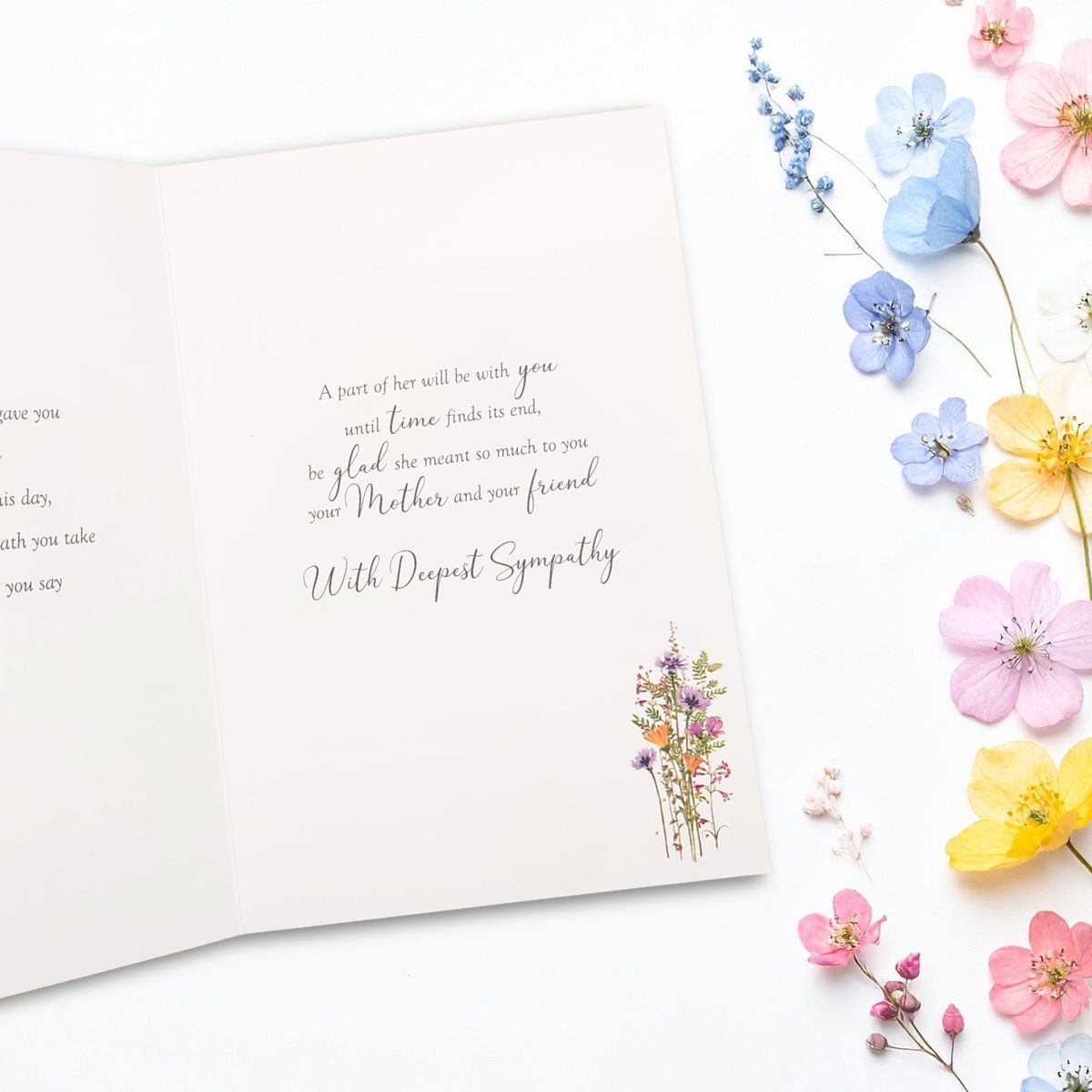 Sympathy Card Loss Of Mum - Flowers & Butterflies