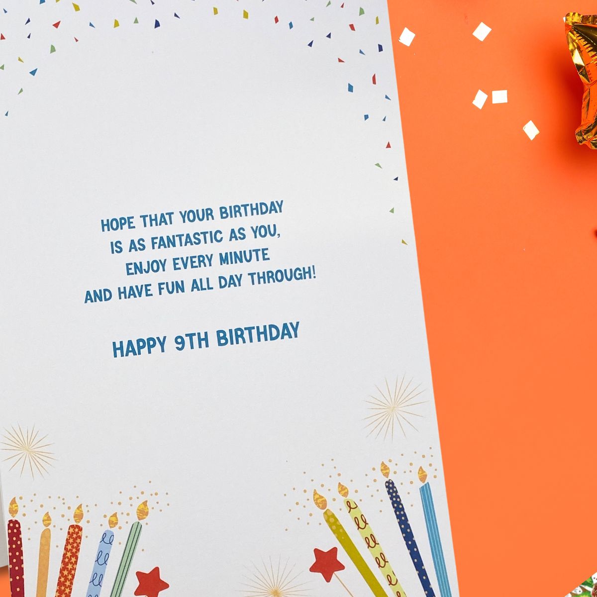 9th Birthday Card - Hoopla! Candles