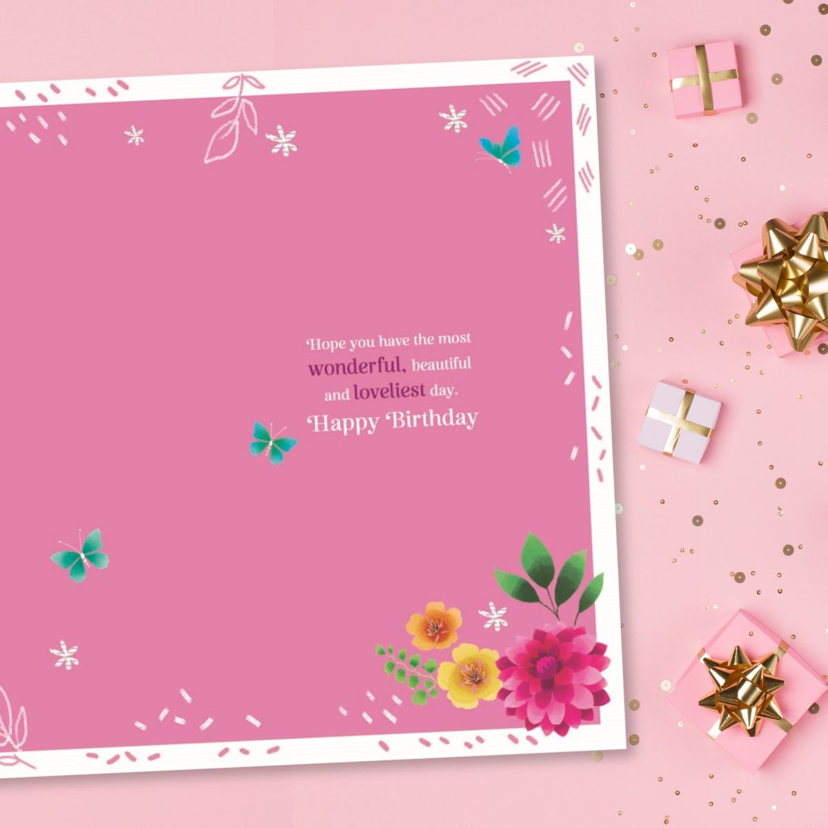 Enchanted Birthday Card - Floral Border