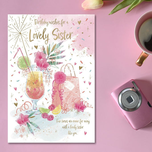 Sister Birthday Card - Cocktails