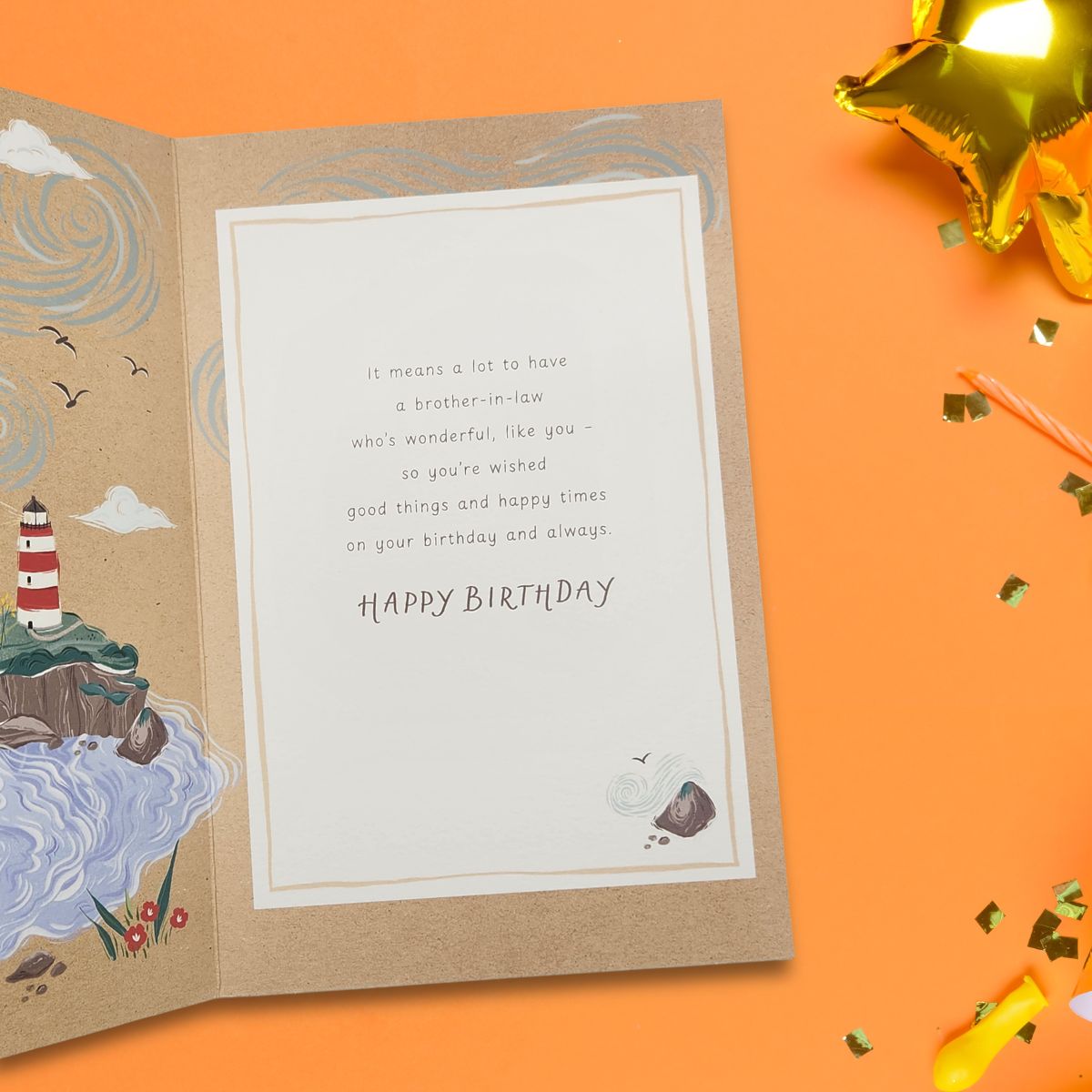 Brother-In-Law Birthday Card - Lighthouse