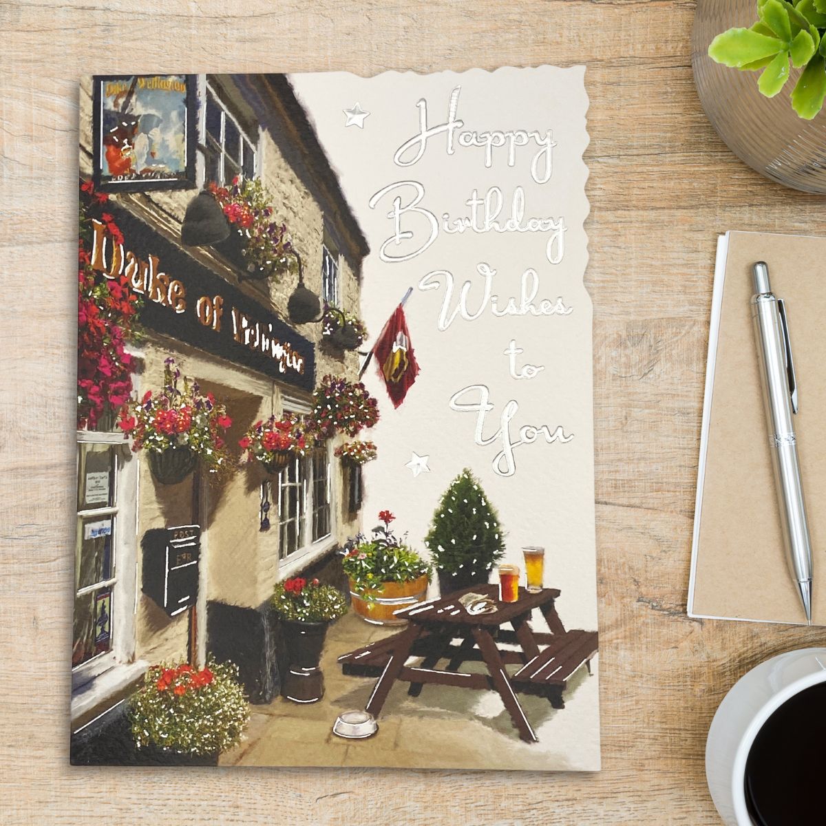 Velvet Birthday Card - Pub Scene