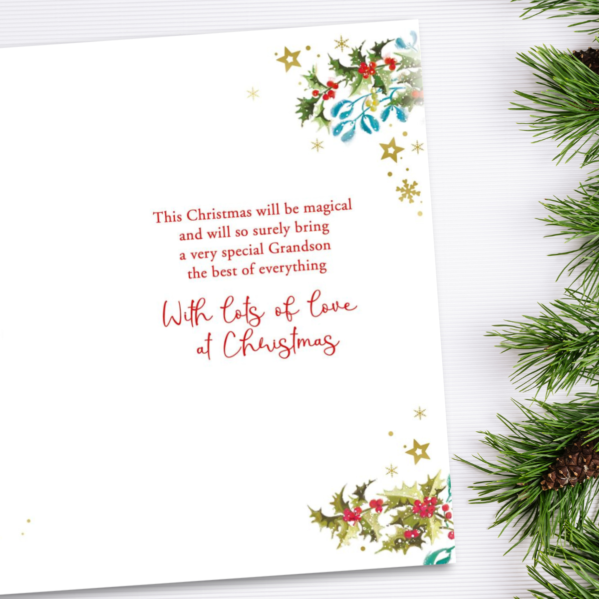 Grandson Christmas Card - Grass Roots