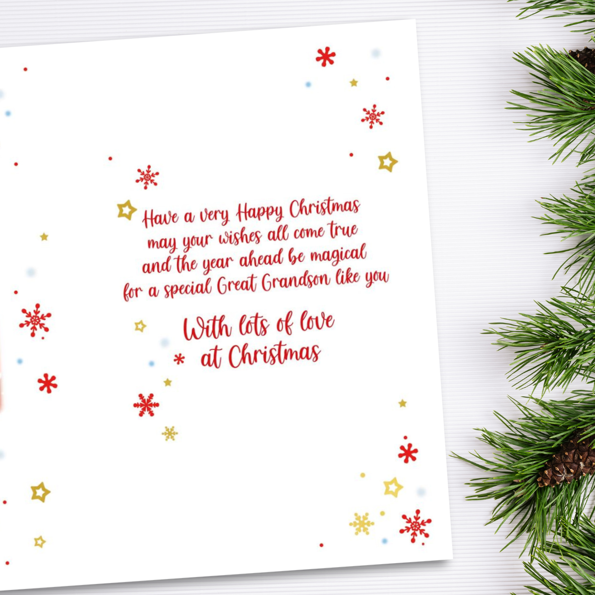 Great Grandson Christmas Card - Grass Roots
