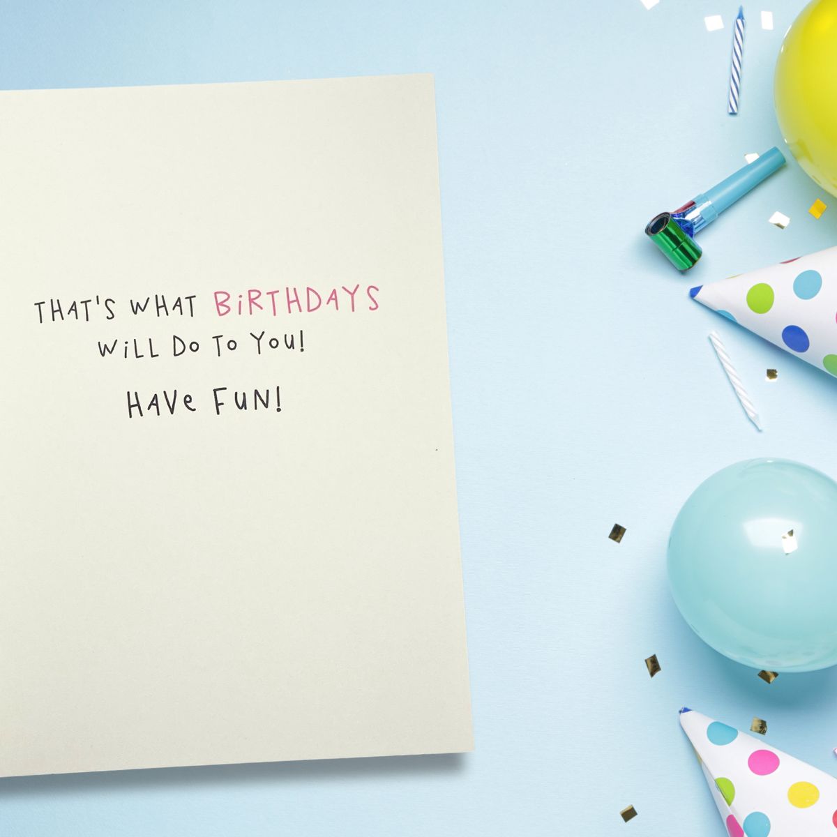 Funny Birthday Card - Giggles Grey Hares Appearing