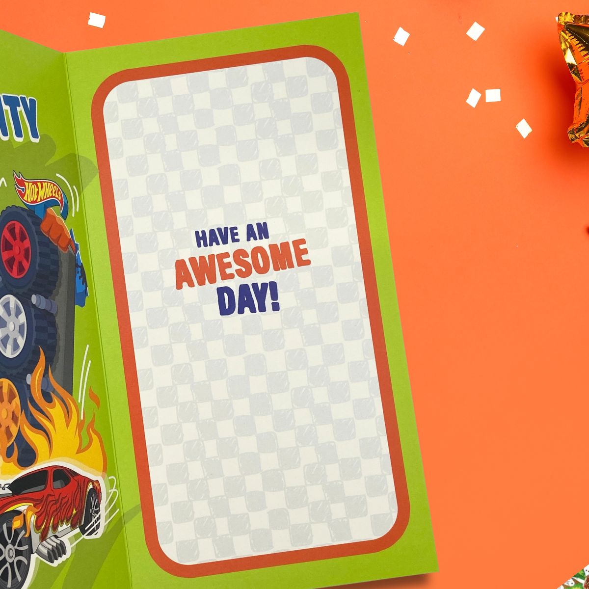 4th Birthday Card - Hot Wheels