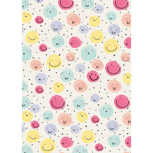 Giftwrap - Luxury Giggle Piggle Smiley Faces Wrapping Paper