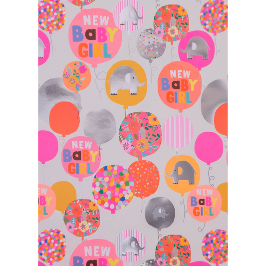 Giftwrap - New Baby Girl Paper Salad Wrapping Paper